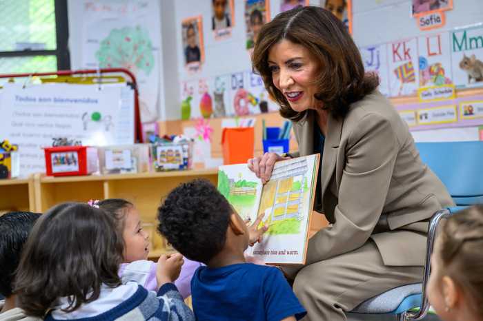 Kathy Hochul, the first mom to become Governor of New York draws on her experience of struggling to find childcare for her daughter when she's drumming up political support for childcare vouchers.